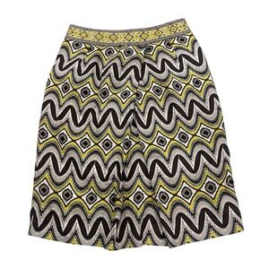 Tory Burch Yellow Tribal Aztec Resort A-Line Knee-Length Skirt